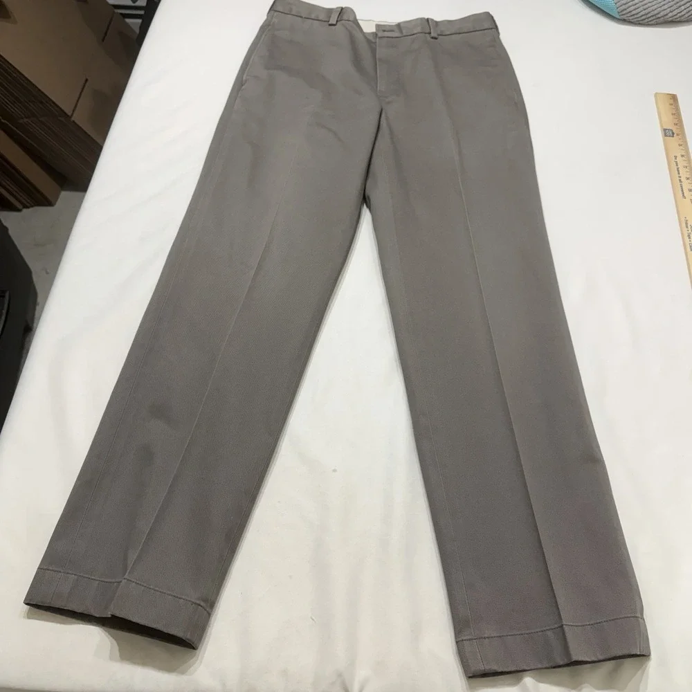 Brooks Brothers Advantage Chino Clark Pants Brown Flat Front Mens